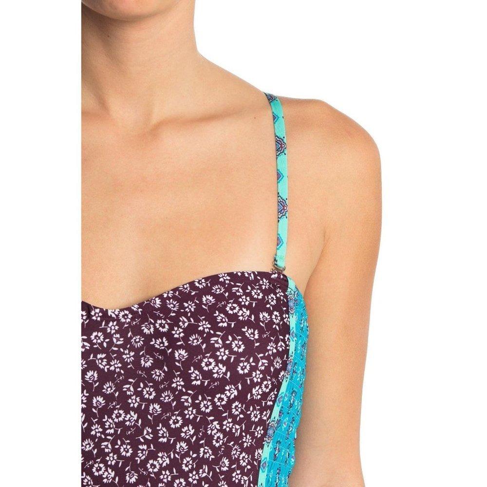 LAUNDRY by Shelli Segal Floral Bandeau Swimsuit - Picture 4 of 8
